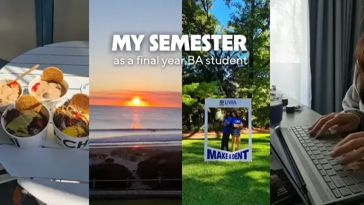 What does a semester as a UWA student look like?
Amber, a final year Bachelor of Arts (Psychology & Finance) student gives us a peek into her life 📖