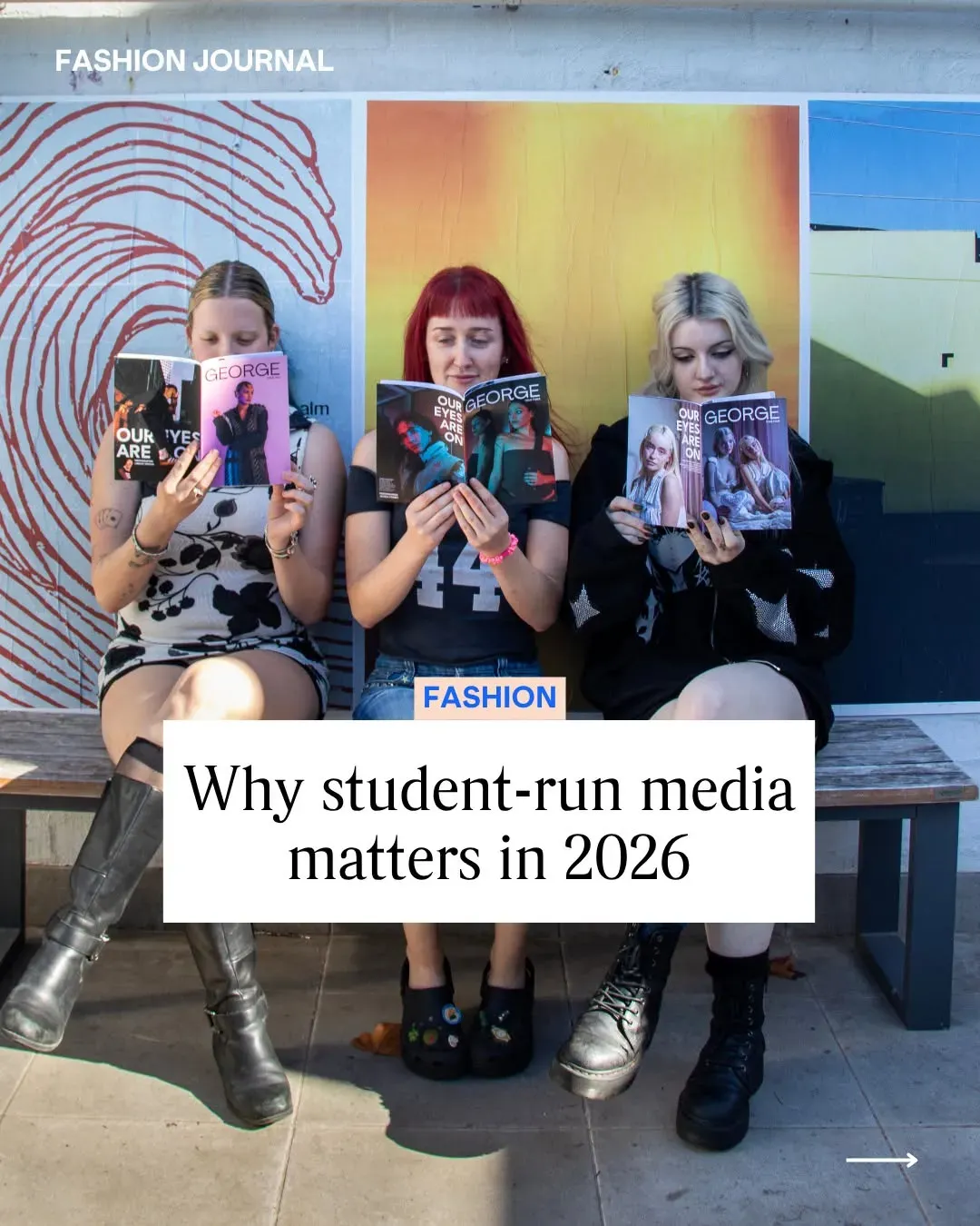 Student-run media is radical and @collarts ‘GEORGE’ magazine is proving why. Created entirely by students, the print publication gives emerging creatives the space to experiment, collaborate and create work that genuinely reflects this generation’s perspective on fashion and culture. From editorials to graphic design and photography, the students behind ‘GEORGE’ are learning in real time what it takes to bring a publication to life, all while spotlighting the next wave of creative talent. Read the full story now via the link in bio. Made in partnership with Collarts.