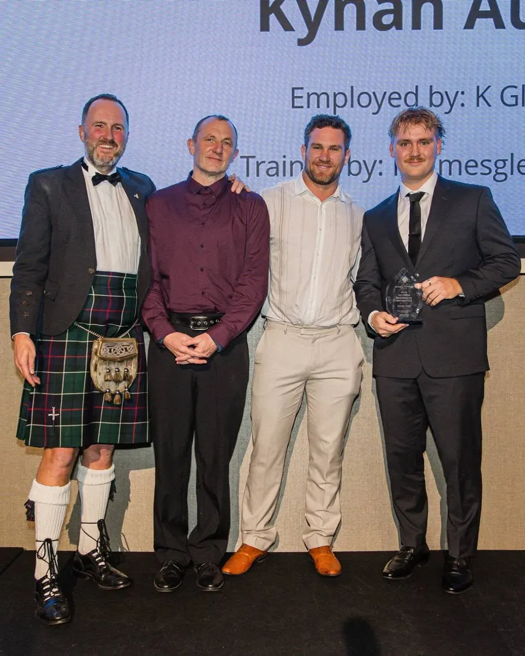 Double delight at the Australian Glass and Window Association Industry Awards.
Congrats to our apprentices on their major accolades.
🏆 Victorian Apprentice of the Year
Thomas Creece*
🏆 Residential Apprentice of the Year
Kynan Auhl
*Thomas is now off to Perth, to contend for the National Apprentice of the Year Award.
.
.
.
#Holmesglen #TAFEVictoria #LearnMoreDoMore | @agwa_limited