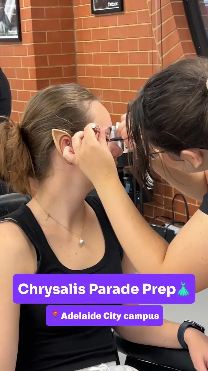 Go behind the scenes and catch a glimpse of the preparation for the 2026 Chrysalis Fashion and Costume Graduate Parade. 👗
Our talented Hair & Beauty students got the opportunity to show their skills in a real-world setting by providing makeup and hair styling to each of the models. 💄💇♀️
A big shout out to Costume Design student Brittney Kaesler, whose ‘City of Starlight’ collection proved a major hit on the runway. 🙌 @tafesahnb #fashion #costume #hair #beauty