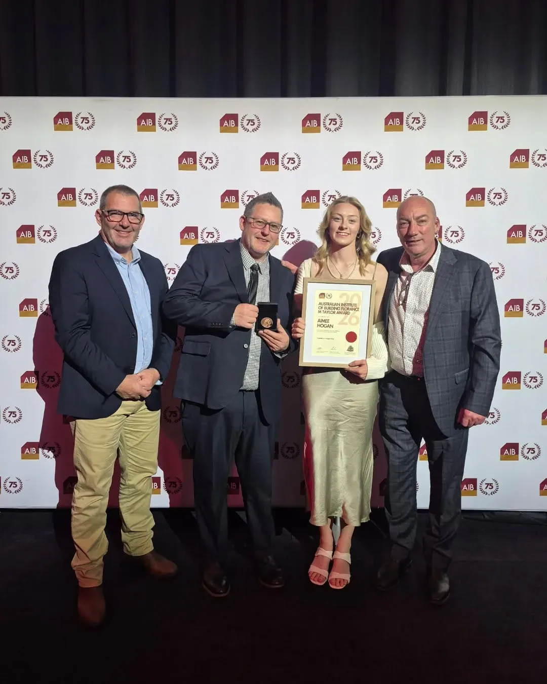 A huge congratulations to Aimee Hogan, a fourth-year apprentice on receiving the prestigious Florence Taylor Award at the @australianinstituteofbuilding (AIB) Professional Excellence in Building Awards Dinner.
The award recognises Aimee’s commitment, talent and achievements as she continues her journey in the construction industry. 👏 It is also a wonderful reflection of the outstanding work of our TAFE SA Carpentry team, who support and develop students' practical skills, knowledge and confidence.
Congrats, Aimee 🔨🎉 we’re incredibly proud to see your hard work recognised!
📸: Aimee, with TAFE SA Carpentry lecturers, Darren Stone and Wayne Saunders; and Faculty Director of Construction Trades, Justin Busse.